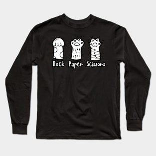 Rock Paper Scissors Funny Cat Paws Long Sleeve T-Shirt